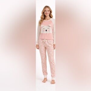 Forever 21 Kids Pajama Set - Pink and Cream
